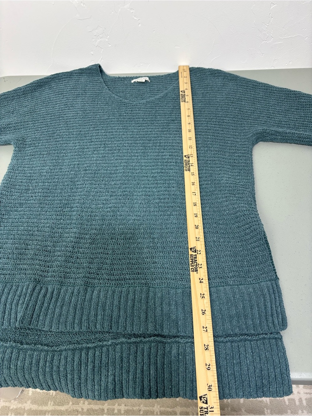 American Eagle Blue Teal Solid V-Neck Ribbed Knit Pullover Sweater Women's XS/S - Picture 8 of 8